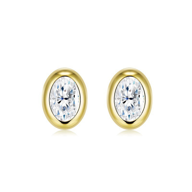 INS Gold Moissanite Earrings - 925 Silver 18K Gold Plated - Moisse & Silver Co.