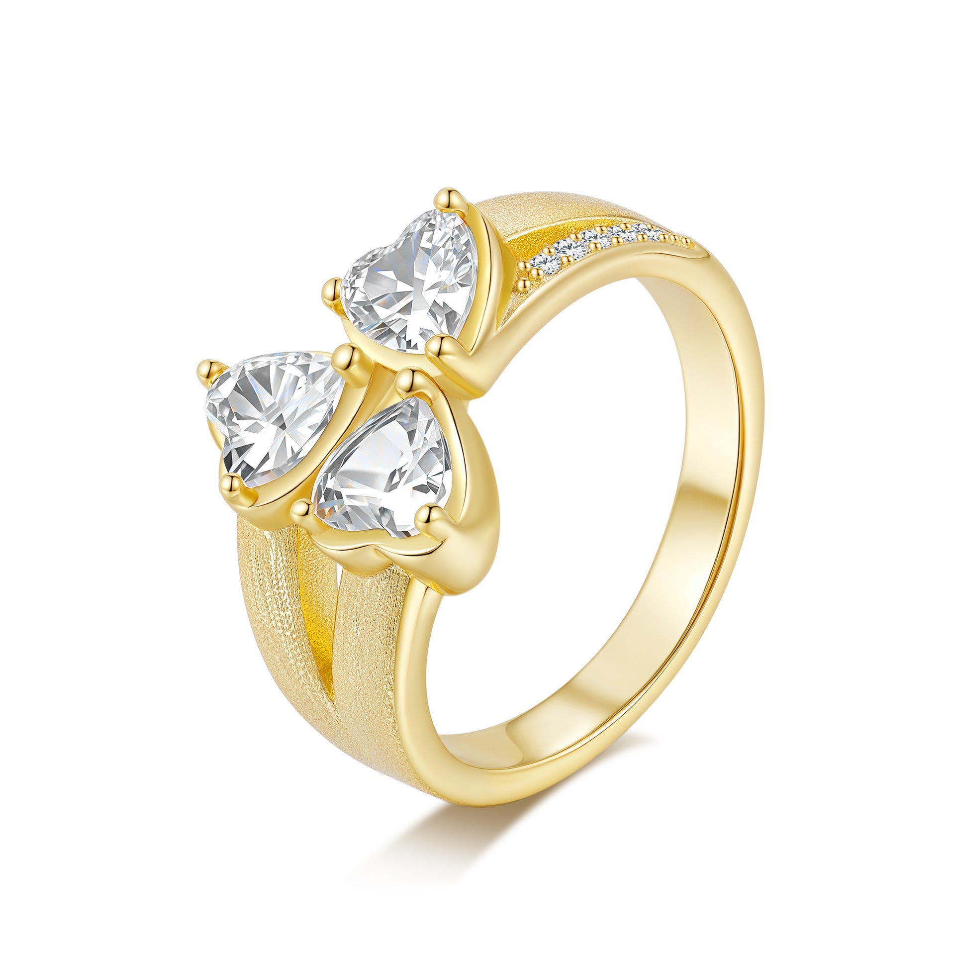 Italian Brushed Heart Moissanite Necklace in 14K Gold Plated 925 Silver | Moisse & Silver Co. | #64 - Moisse & Silver Co.