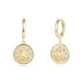 Italian Brushed Luxury Star Moissanite Earrings - 14K Gold Plated 925 Sterling Silver | MS-G121 in 14K Gold Plated 925 Silver | Moisse & Silver Co. - Moisse & Silver Co.