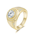 Artisan Crafted Moissanite Ring in 14K Gold Plated 925 Silver | Moisse & Silver Co. | #57 - Moisse & Silver Co.