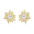 Italian Brushed Vintage Luxury Moissanite Earrings - 14K Gold Plated 925 Sterling Silver | MS-G17 in 14K Gold Plated 925 Silver | Moisse & Silver Co. - Moisse & Silver Co.