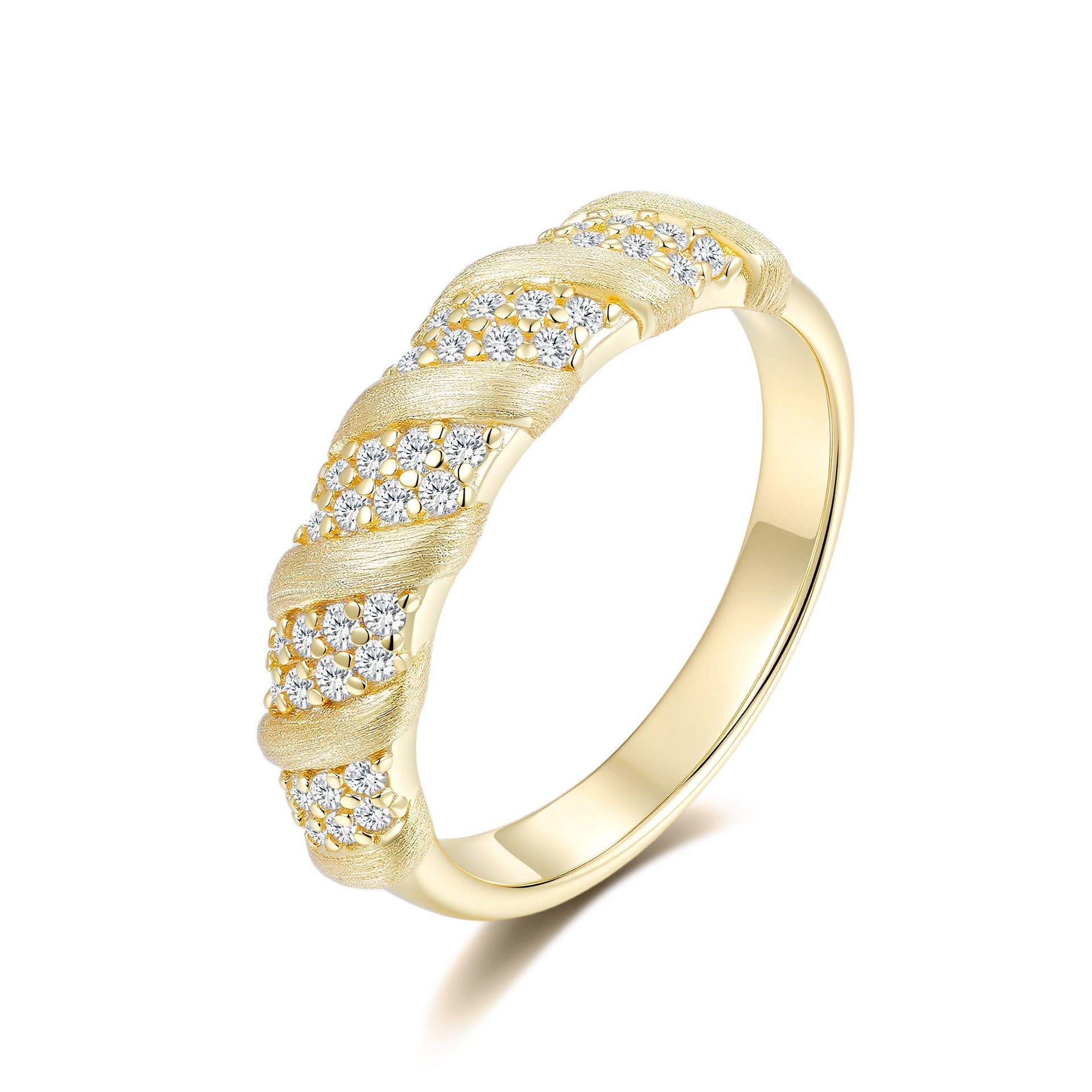 Artisan Crafted Moissanite Ring in 14K Gold Plated 925 Silver | Moisse & Silver Co. | #146 - Moisse & Silver Co.