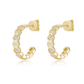 Italian Brushed Moissanite Earrings - 14K Gold Plated 925 Sterling Silver | MS-G28 in 14K Gold Plated 925 Silver | Moisse & Silver Co. - Moisse & Silver Co.