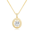 Italian Brushed Vintage Minimalist Moissanite Necklace in 14K Gold Plated 925 Silver | Moisse & Silver Co. | #58 - Moisse & Silver Co.