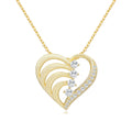 Italian Brushed Luxury Heart Star Moissanite Necklace in 14K Gold Plated 925 Silver | Moisse & Silver Co. | #140 - Moisse & Silver Co.