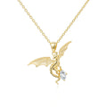 Italian Brushed Luxury Moissanite Necklace in 14K Gold Plated 925 Silver | Moisse & Silver Co. | #93 - Moisse & Silver Co.