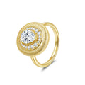 Italian Brushed Vintage Moissanite Ring in 14K Gold Plated 925 Silver | Moisse & Silver Co. | #36 - Moisse & Silver Co.