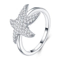 Trendy Moissanite Starfish Ring - S925 Sterling Silver Luxury Band - Moisse & Silver Co.