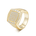 Italian Brushed Radiant Cut Moissanite Ring in 14K Gold Plated 925 Silver | Moisse & Silver Co. | #72 - Moisse & Silver Co.