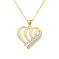 Italian Brushed Minimalist Luxury Heart Moissanite Necklace in 14K Gold Plated 925 Silver | Moisse & Silver Co. | #136 - Moisse & Silver Co.