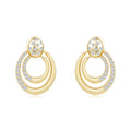 Italian Brushed Moissanite Earrings - 14K Gold Plated 925 Sterling Silver | MS-G98 in 14K Gold Plated 925 Silver | Moisse & Silver Co. - Moisse & Silver Co.