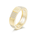 Italian Brushed Minimalist Moissanite Ring in 14K Gold Plated 925 Silver | Moisse & Silver Co. | #82 - Moisse & Silver Co.