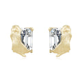 Italian Brushed Minimalist Luxury Moissanite Earrings - 14K Gold Plated 925 Sterling Silver | MS-G107 in 14K Gold Plated 925 Silver | Moisse & Silver Co. - Moisse & Silver Co.