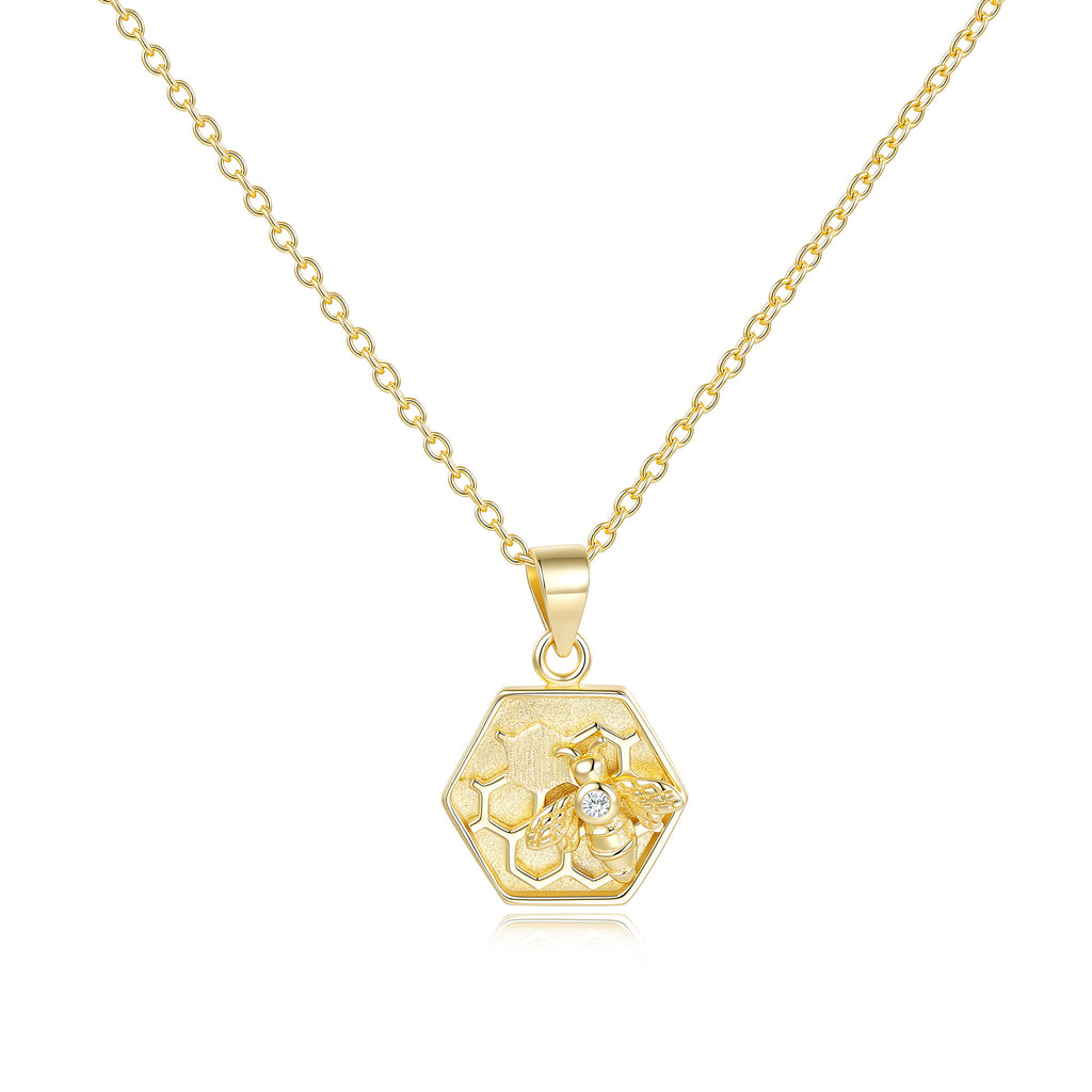 Italian Brushed Minimalist Luxury Moissanite Necklace in 14K Gold Plated 925 Silver | Moisse & Silver Co. | #104 - Moisse & Silver Co.