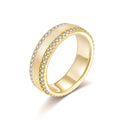 Italian Brushed Vintage Minimalist Luxury Moissanite Ring in 14K Gold Plated 925 Silver | Moisse & Silver Co. | #86 - Moisse & Silver Co.
