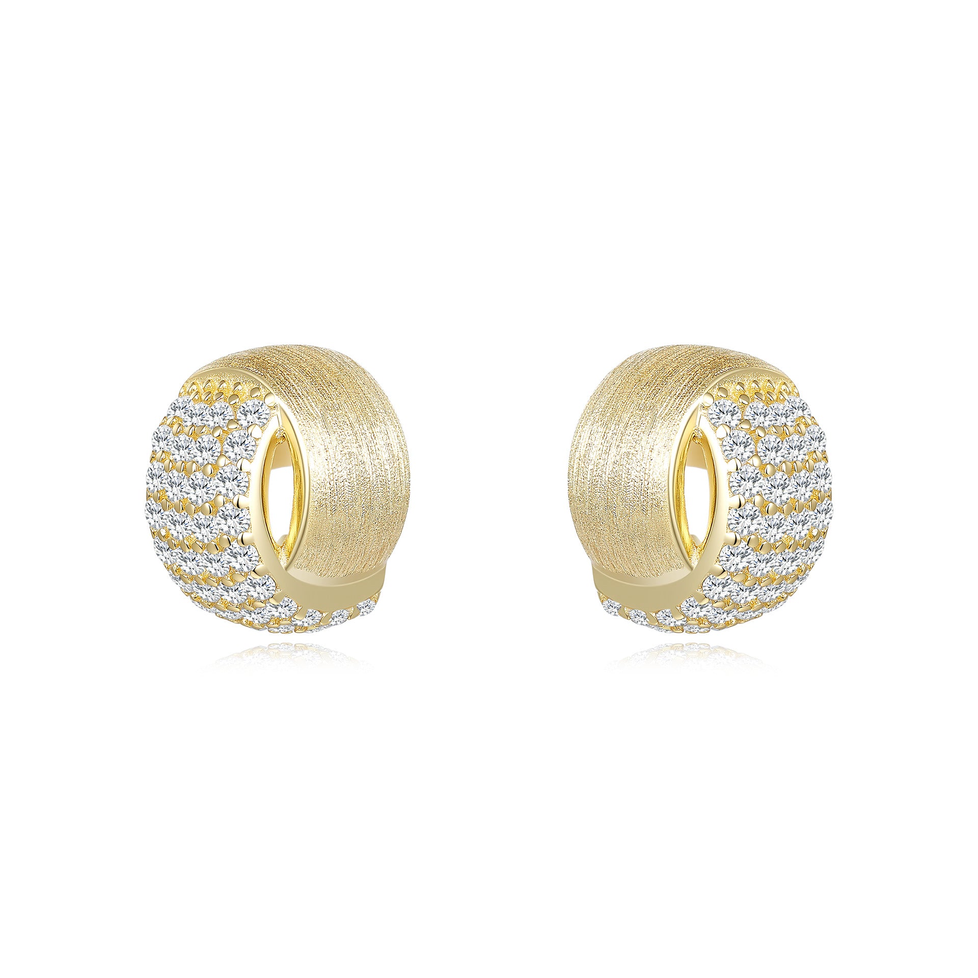 Italian Brushed Luxury Moissanite Ring in 14K Gold Plated 925 Silver | Moisse & Silver Co. | #88 - Moisse & Silver Co.