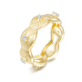Italian Brushed Luxury Moissanite Ring in 14K Gold Plated 925 Silver | Moisse & Silver Co. | #149 - Moisse & Silver Co.