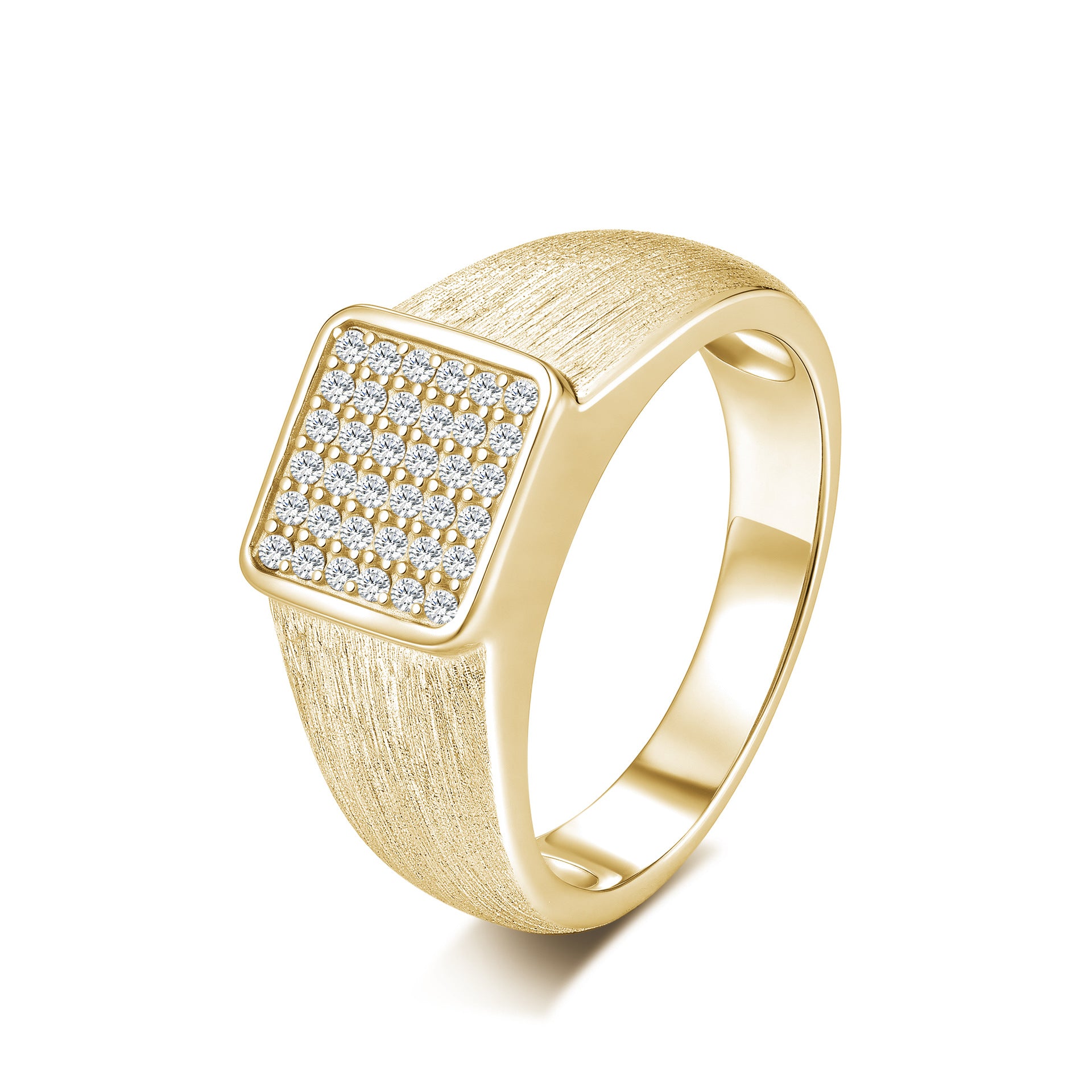 Italian Brushed Luxury Round Brilliant Moissanite Bracelet in 14K Gold Plated 925 Silver | Moisse & Silver Co. | #68 - Moisse & Silver Co.
