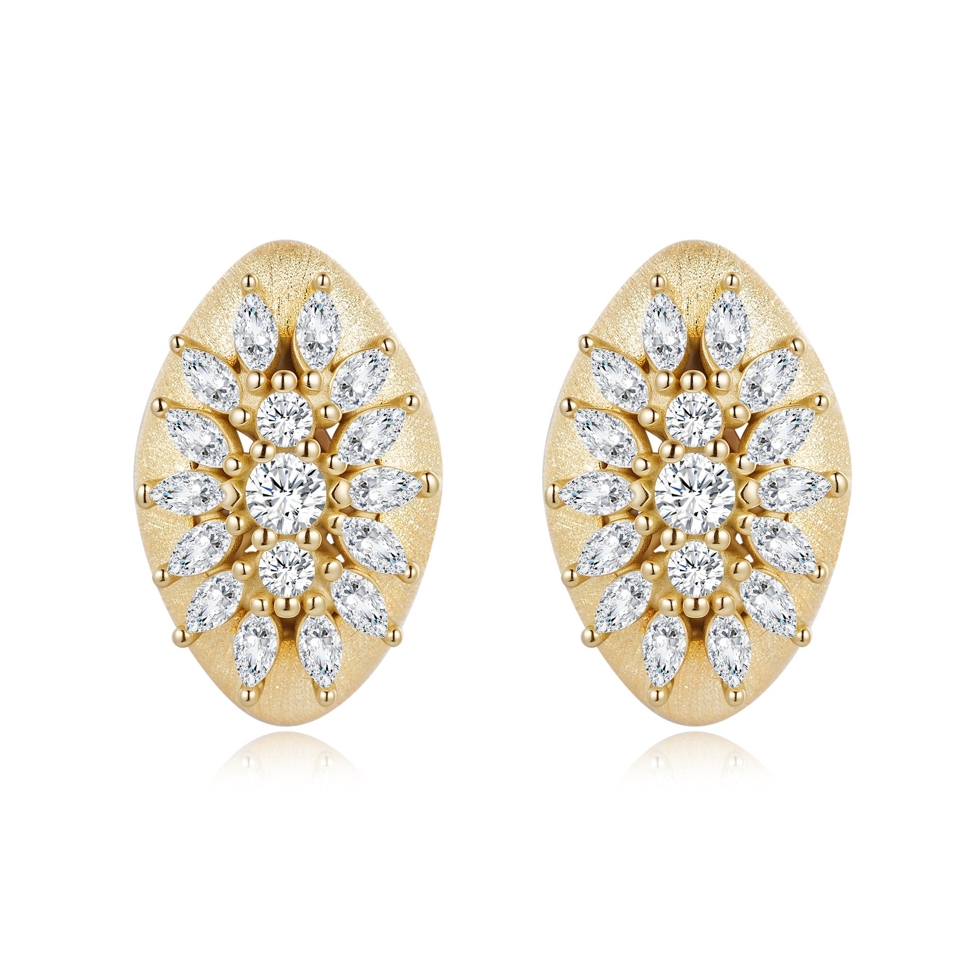Italian Brushed Vintage Minimalist Moissanite Ring - 14K Gold Plated 925 Sterling Silver | MS-G11 in 14K Gold Plated 925 Silver | Moisse & Silver Co. - Moisse & Silver Co.