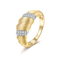 Vintage Italian Brushed 'Bread' Moissanite Band 14K Gold in 14K Gold Plated 925 Silver | Moisse & Silver Co. - Moisse & Silver Co.