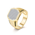 Hip-Hop Bold Italian Brushed Moissanite Ring in 14K Gold Plated 925 Silver | Moisse & Silver Co. - Moisse & Silver Co.