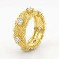 Italian Brushed Vintage Luxury Floral Moissanite Ring in 14K Gold Plated 925 Silver | Moisse & Silver Co. | #37 - Moisse & Silver Co.