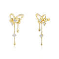 Italian Brushed Moissanite Earrings - 14K Gold Plated 925 Sterling Silver | MS-G96 in 14K Gold Plated 925 Silver | Moisse & Silver Co. - Moisse & Silver Co.