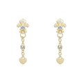 Italian Brushed Vintage Heart Moissanite Earrings - 14K Gold Plated 925 Sterling Silver | MS-G102 in 14K Gold Plated 925 Silver | Moisse & Silver Co. - Moisse & Silver Co.