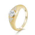 Italian Brushed Luxury Moissanite Ring in 14K Gold Plated 925 Silver | Moisse & Silver Co. | #133 - Moisse & Silver Co.