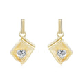 Italian Brushed Pear Cut Moissanite Necklace in 14K Gold Plated 925 Silver | Moisse & Silver Co. | #83 - Moisse & Silver Co.