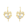 Italian Brushed Heart Moissanite Earrings - 14K Gold Plated 925 Sterling Silver | MS-G109 in 14K Gold Plated 925 Silver | Moisse & Silver Co. - Moisse & Silver Co.