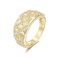 Italian Brushed Minimalist Luxury Moissanite Ring in 14K Gold Plated 925 Silver | Moisse & Silver Co. | #147 - Moisse & Silver Co.