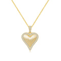 Italian Brushed Heart Moissanite Necklace in 14K Gold Plated 925 Silver | Moisse & Silver Co. | #64 - Moisse & Silver Co.