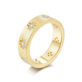 Italian Brushed Minimalist Star Moissanite Ring in 14K Gold Plated 925 Silver | Moisse & Silver Co. | #10 - Moisse & Silver Co.