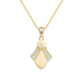 Italian Brushed Vintage Luxury Pear Cut Moissanite Necklace in 14K Gold Plated 925 Silver | Moisse & Silver Co. | #138 - Moisse & Silver Co.