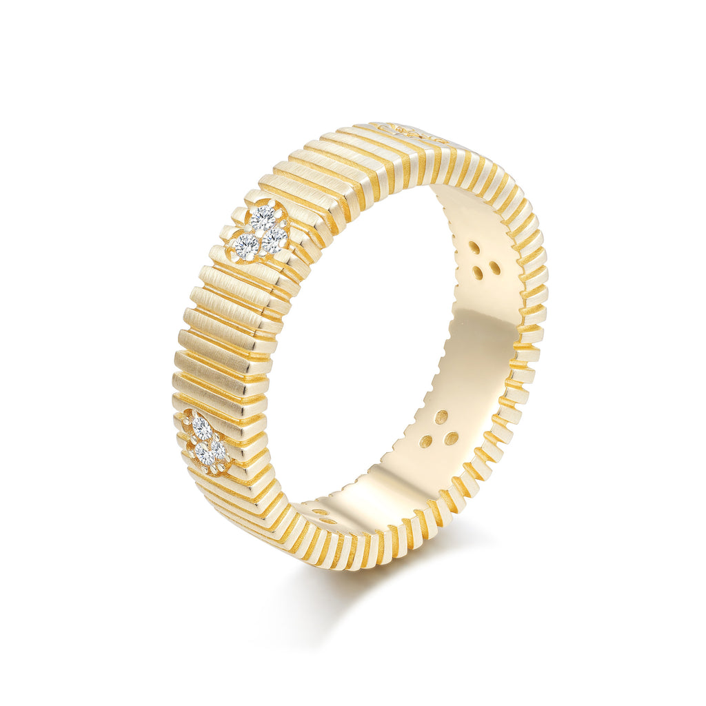 Italian Brushed Luxury Radiant Cut Moissanite Ring in 14K Gold Plated 925 Silver | Moisse & Silver Co. | #63 - Moisse & Silver Co.