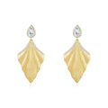 Italian Brushed Vintage Minimalist Luxury Moissanite Earrings - 14K Gold Plated 925 Sterling Silver | MS-G128 in 14K Gold Plated 925 Silver | Moisse & Silver Co. - Moisse & Silver Co.