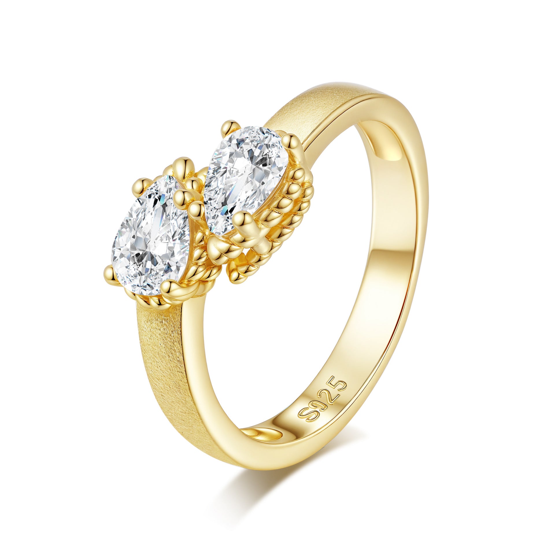 Italian Brushed Moissanite Necklace in 14K Gold Plated 925 Silver | Moisse & Silver Co. | #47 - Moisse & Silver Co.