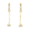 Italian Brushed Minimalist Moissanite Earrings in 14K Gold Plated 925 Silver | Moisse & Silver Co. | #97 - Moisse & Silver Co.