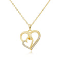 Italian Brushed Luxury Heart Moissanite Necklace in 14K Gold Plated 925 Silver | Moisse & Silver Co. | #103 - Moisse & Silver Co.