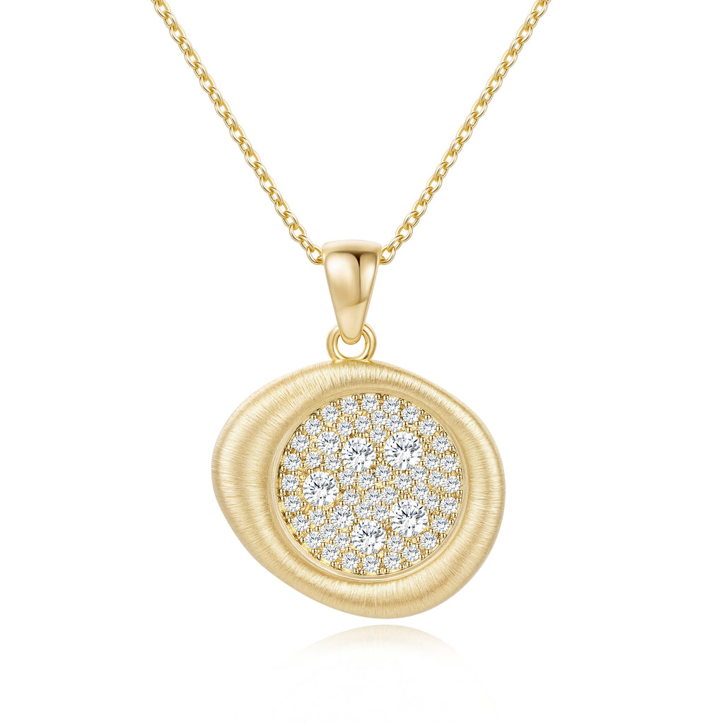 Artisan Crafted Moissanite Necklace in 14K Gold Plated 925 Silver | Moisse & Silver Co. | #70 - Moisse & Silver Co.