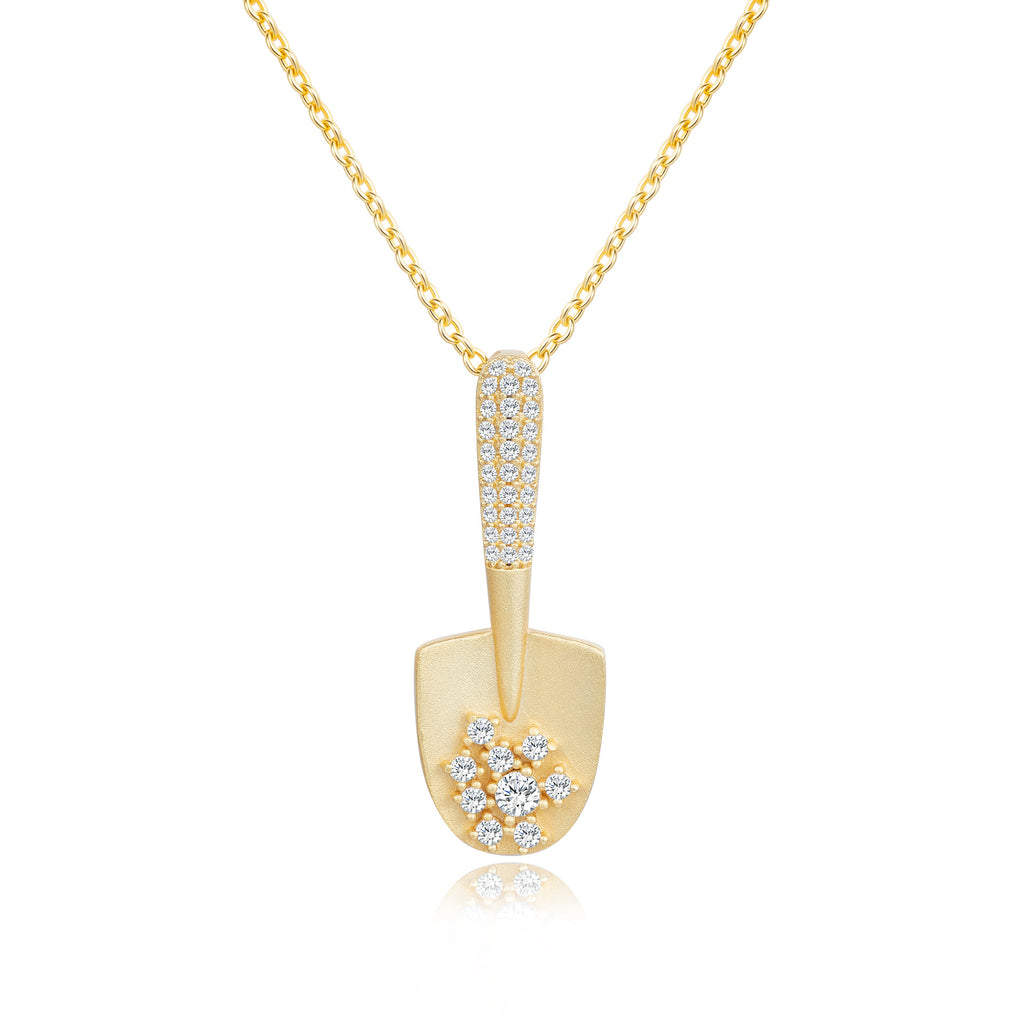Vintage Moissanite Necklace - 925 Silver 14K Gold Plated #30 - Moisse & Silver Co.