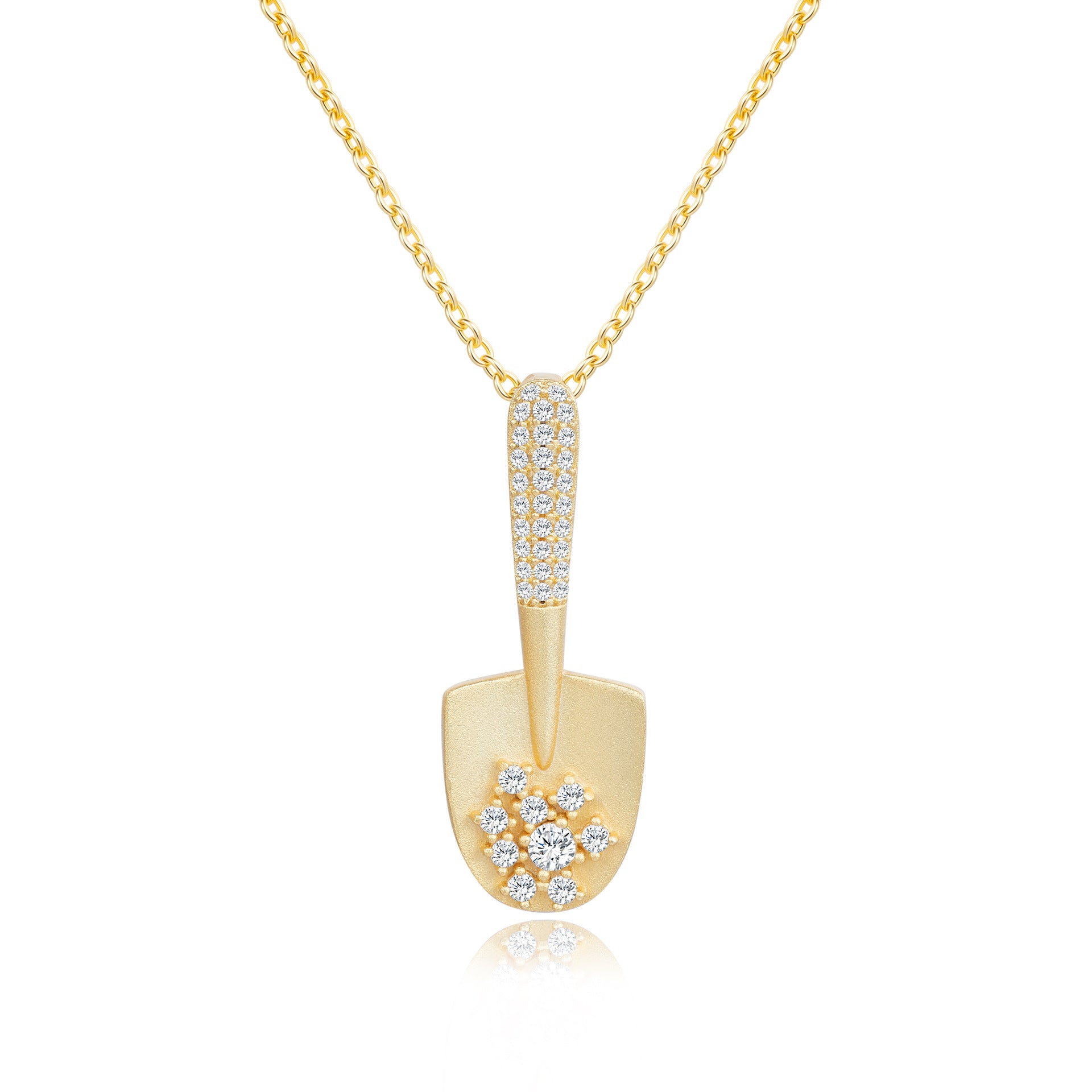 Vintage Moissanite Necklace - 925 Silver 14K Gold Plated #30 - Moisse & Silver Co.