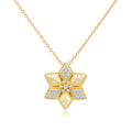 Italian Brushed Minimalist Luxury Star Moissanite Necklace in 14K Gold Plated 925 Silver | Moisse & Silver Co. | #95 - Moisse & Silver Co.