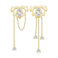 Italian Brushed Luxury Moissanite Earrings - 14K Gold Plated 925 Sterling Silver | MS-G101 in 14K Gold Plated 925 Silver | Moisse & Silver Co. - Moisse & Silver Co.