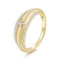 Italian Brushed Vintage Luxury Moissanite Ring in 14K Gold Plated 925 Silver | Moisse & Silver Co. | #24 - Moisse & Silver Co.