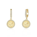 Italian Brushed Luxury Moissanite Earrings - 14K Gold Plated 925 Sterling Silver | MS-G124 in 14K Gold Plated 925 Silver | Moisse & Silver Co. - Moisse & Silver Co.