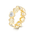 Italian Brushed Vintage Luxury Heart Moissanite Ring in 14K Gold Plated 925 Silver | Moisse & Silver Co. | #80 - Moisse & Silver Co.