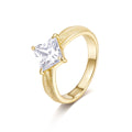 Italian Brushed Luxury Star Moissanite Ring in 14K Gold Plated 925 Silver | Moisse & Silver Co. | #71 - Moisse & Silver Co.