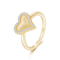 Italian Brushed Vintage Luxury Heart Moissanite Ring in 14K Gold Plated 925 Silver | Moisse & Silver Co. | #75 - Moisse & Silver Co.
